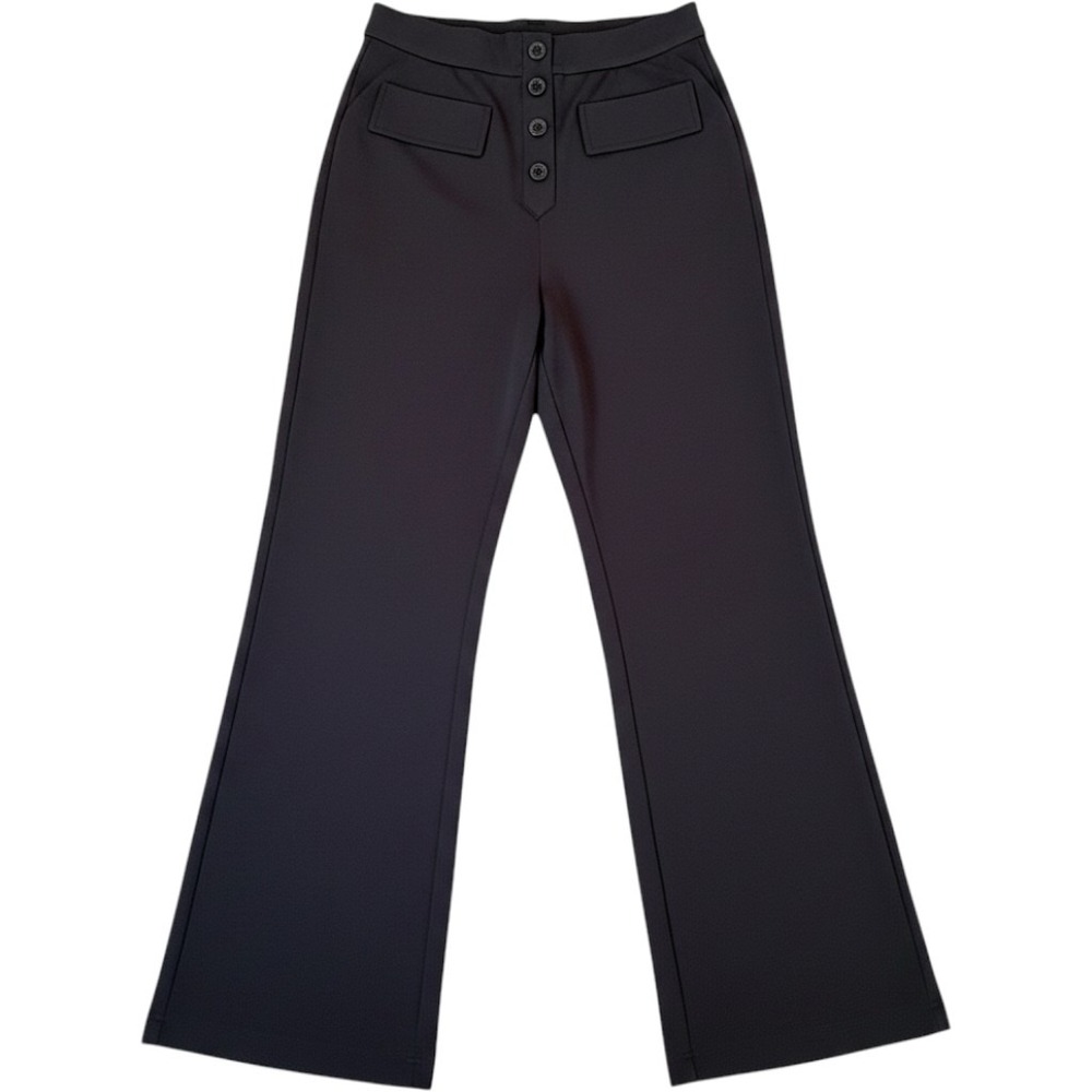 Halara‎ High Waisted Button Multiple Pocket Straight Leg Casual Pants Black S